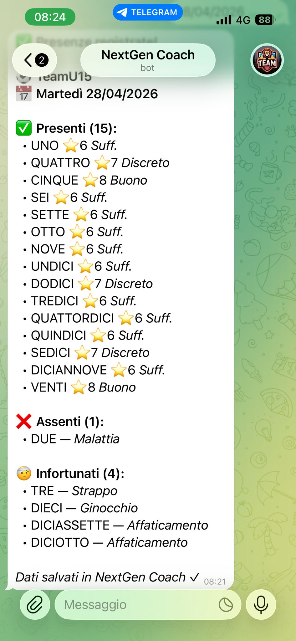 NextGen Bot sul cellulare