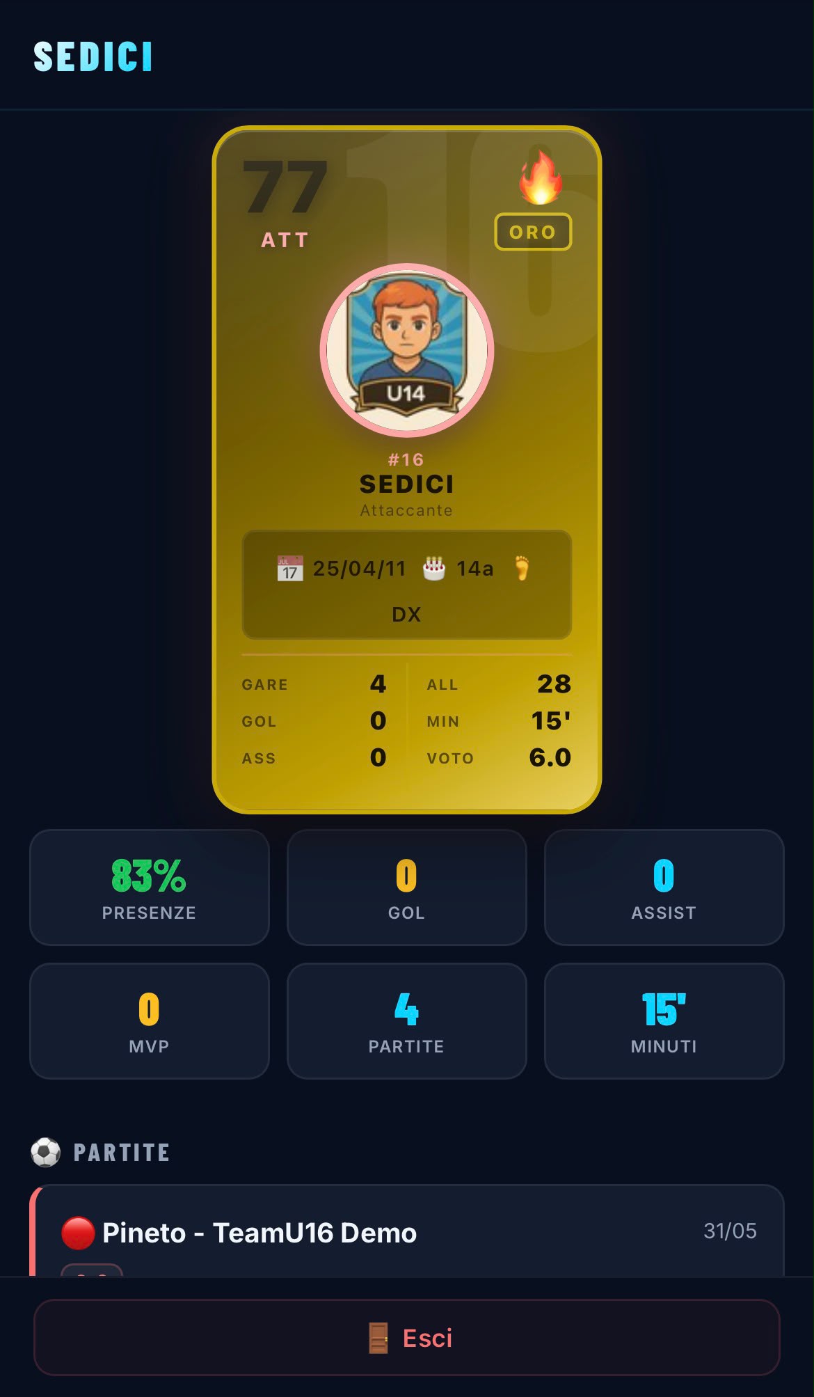 Player stats on WebApp Player